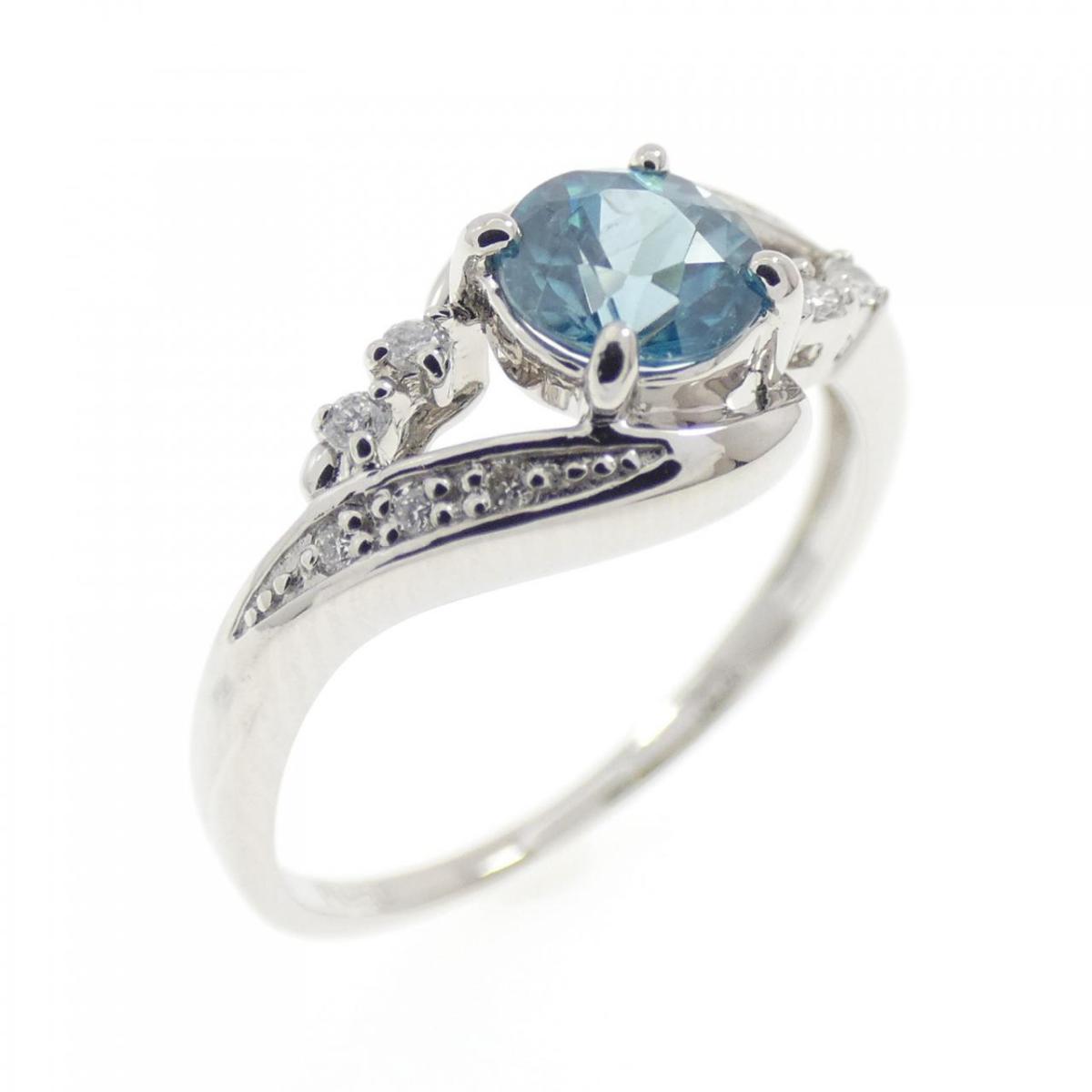 PT950 ジルコン リング 0.63CT【中古】