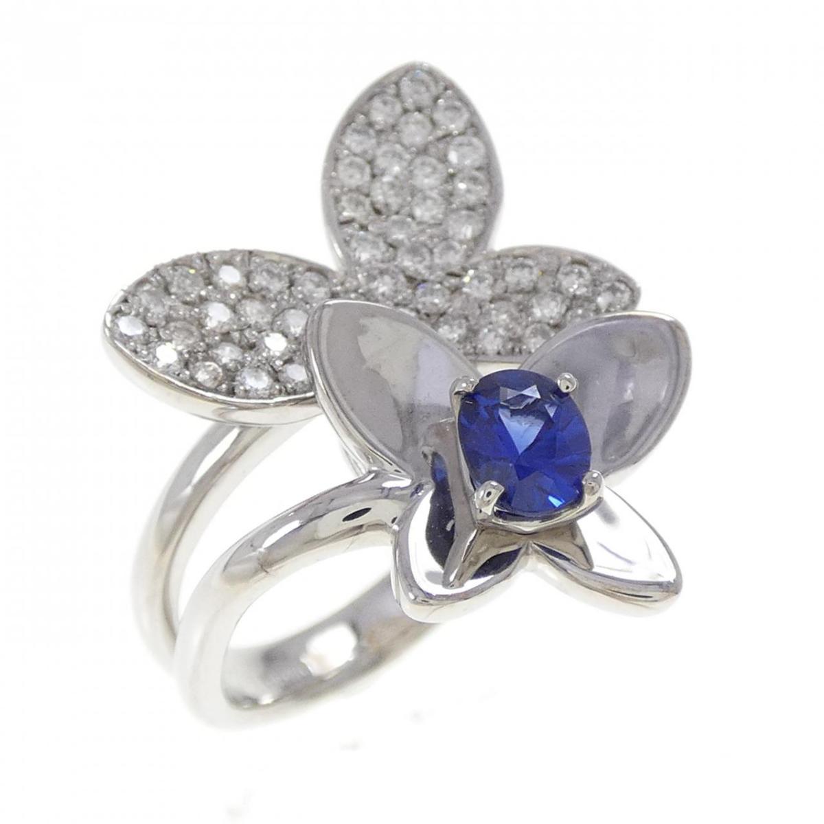 K18WG バタフライ サファイヤ リング 0.50CT【中古】|KOMEHYO ONLINESTORE 店