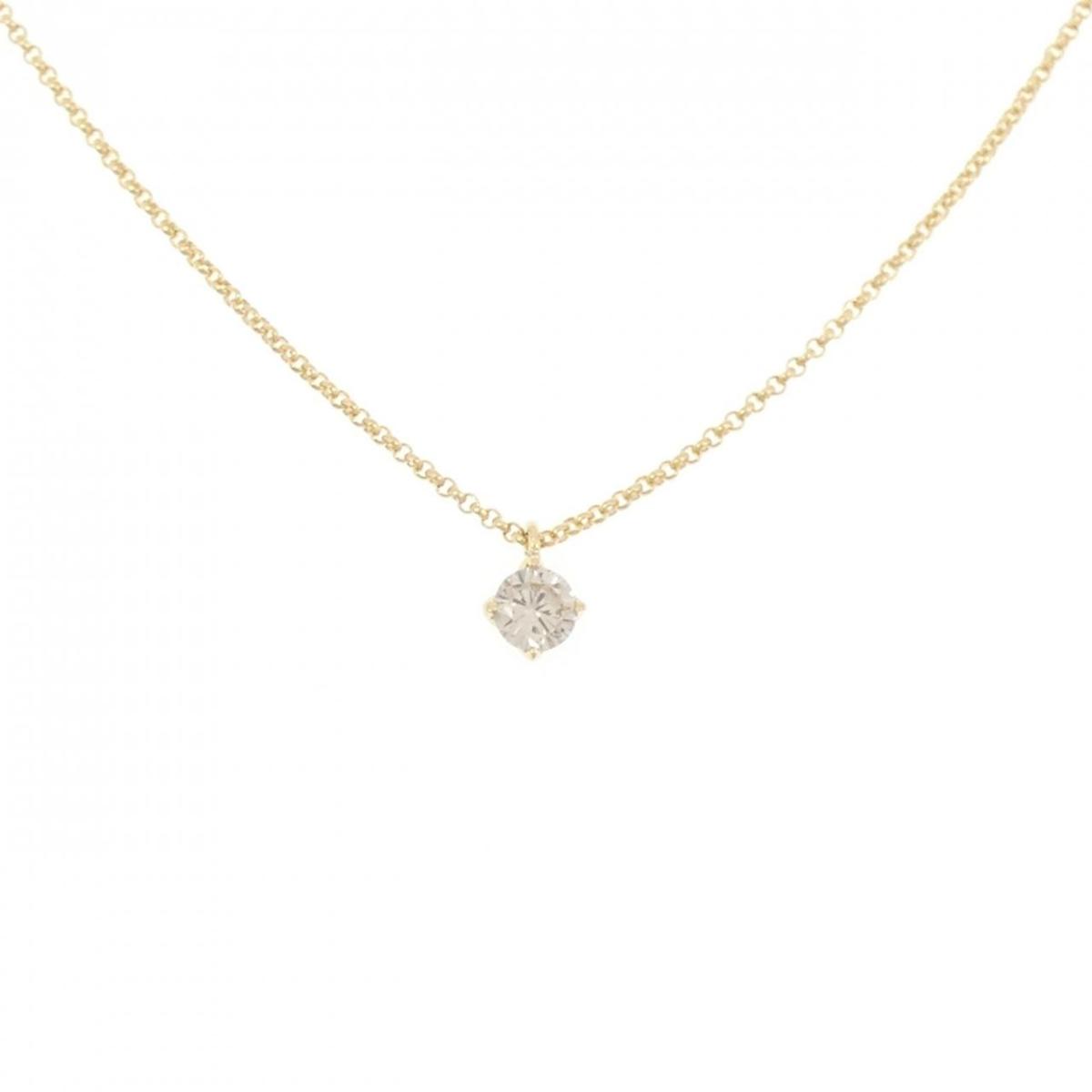 K18YG ソリティア ダイヤモンド ネックレス 0.17CT【中古】