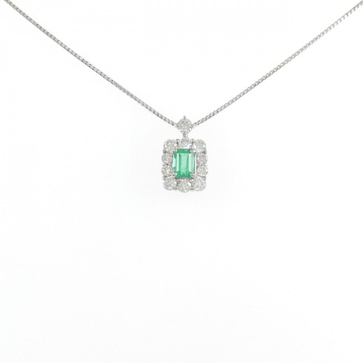 PT900/PT850 エメラルド ネックレス 0.19CT【中古】 45,360円