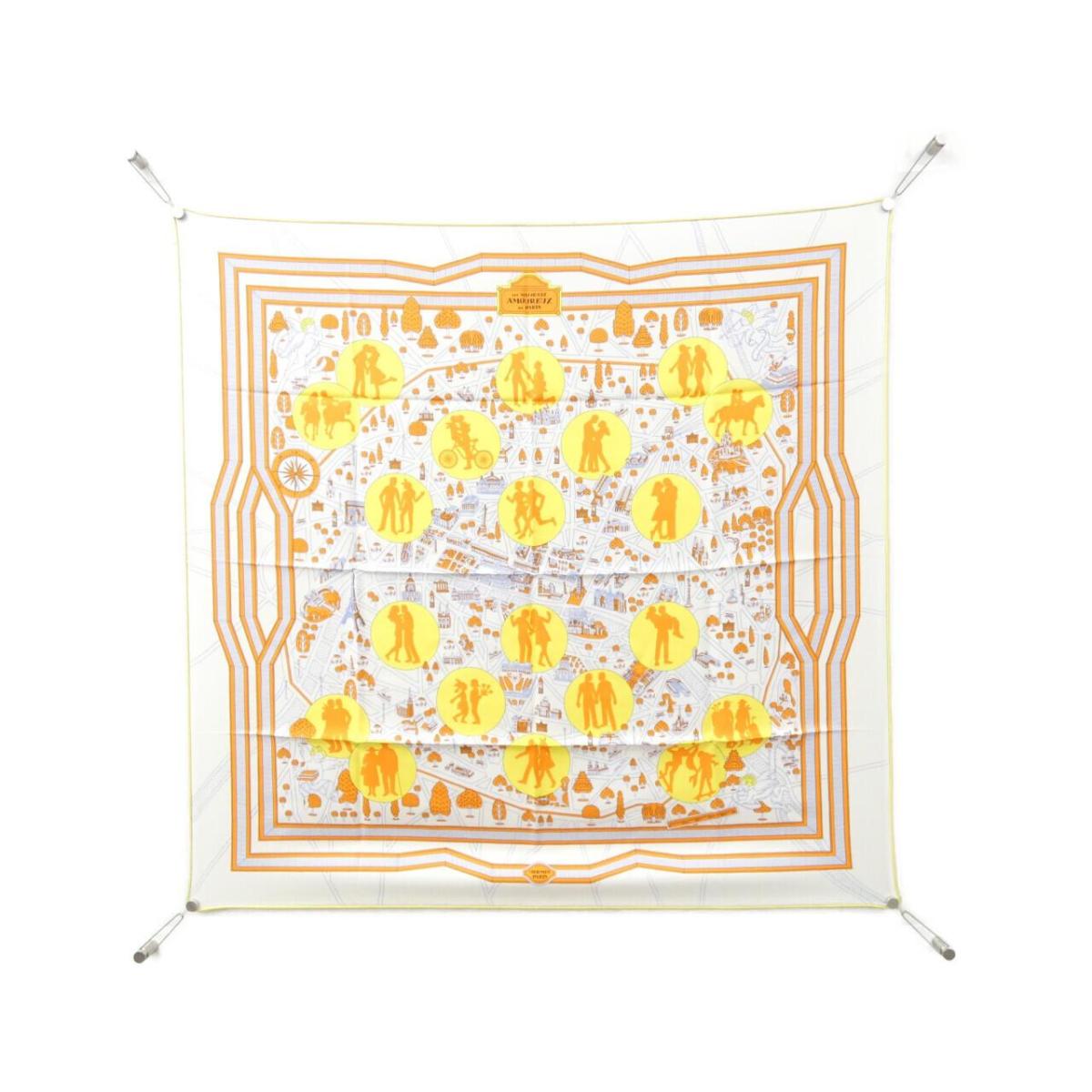 エルメス LES NOUVEAUX AMOUREUX DE PARIS カレ スカーフ【中古】
