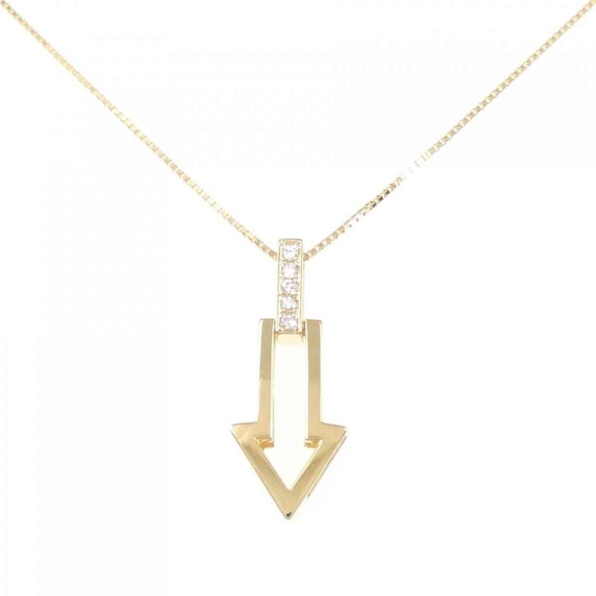 K18YG ダイヤモンド ネックレス 0.05CT【中古】