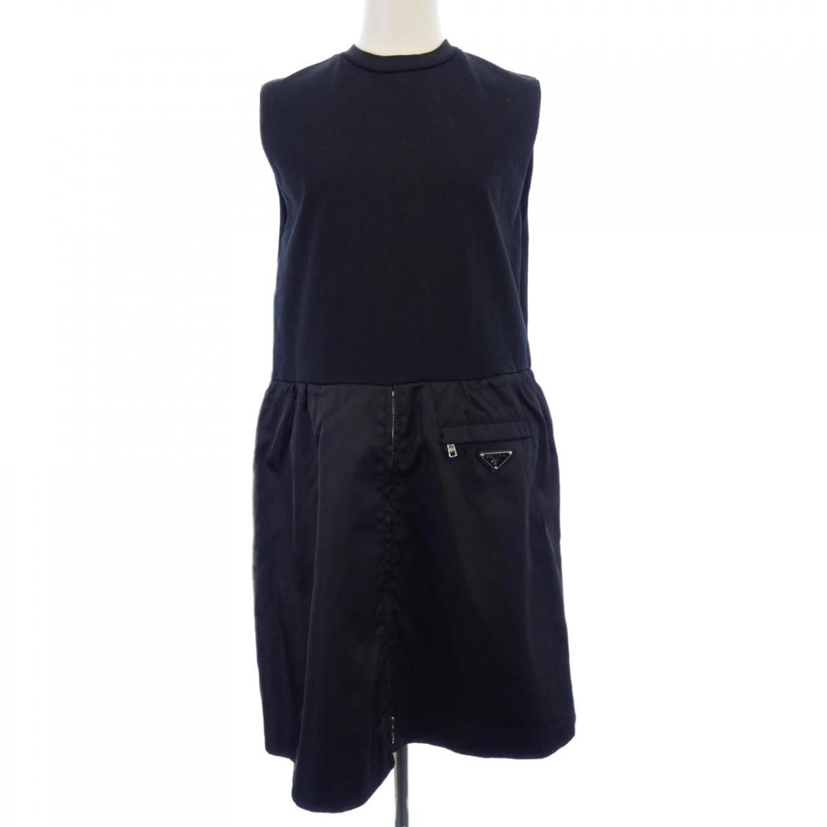 プラダ PRADA トライアングルロゴ P3E48 S211 1Y0Z ワンピース【中古】