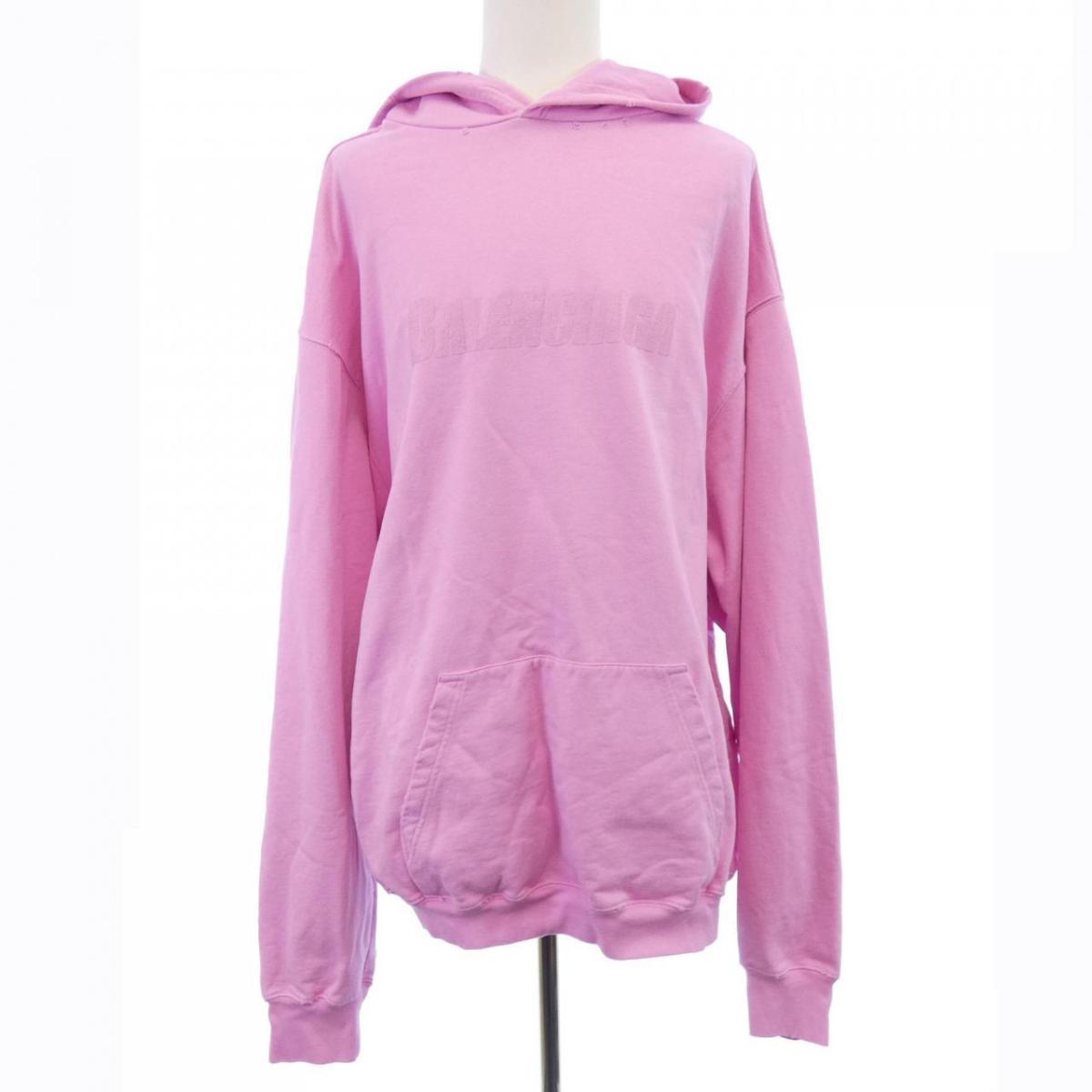 バレンシアガ BALENCIAGA DESTROYED LOGO PRINT HOODIE 729361 TNVL2 UNISEX パーカー【中古】