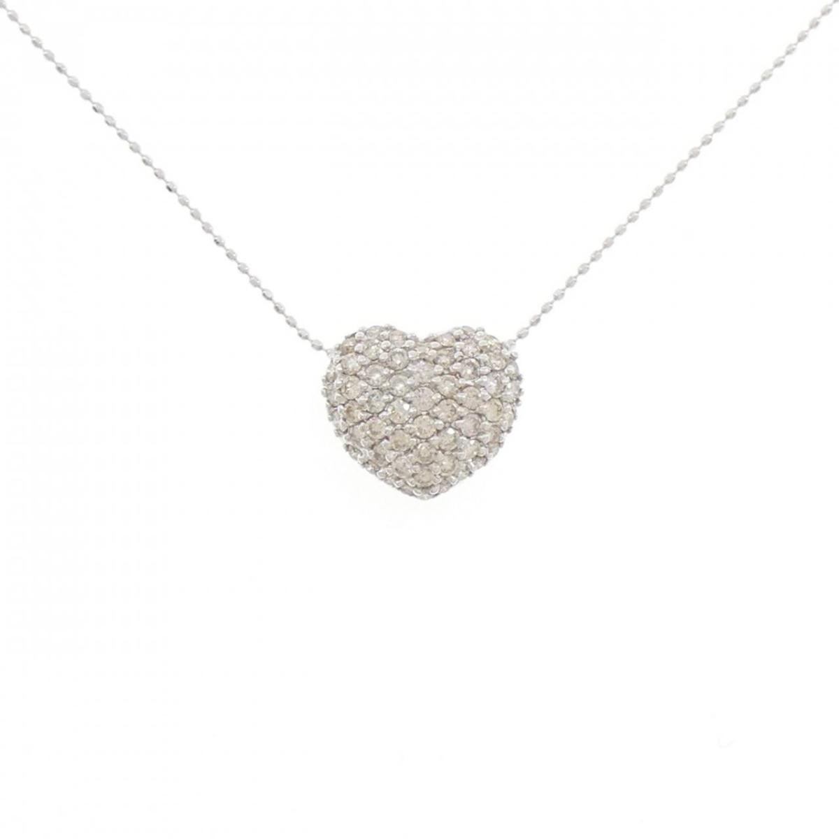 K18WG ハート パヴェ ダイヤモンド ネックレス 1.00CT【中古】｜KOMEHYO ONLINESTORE 店