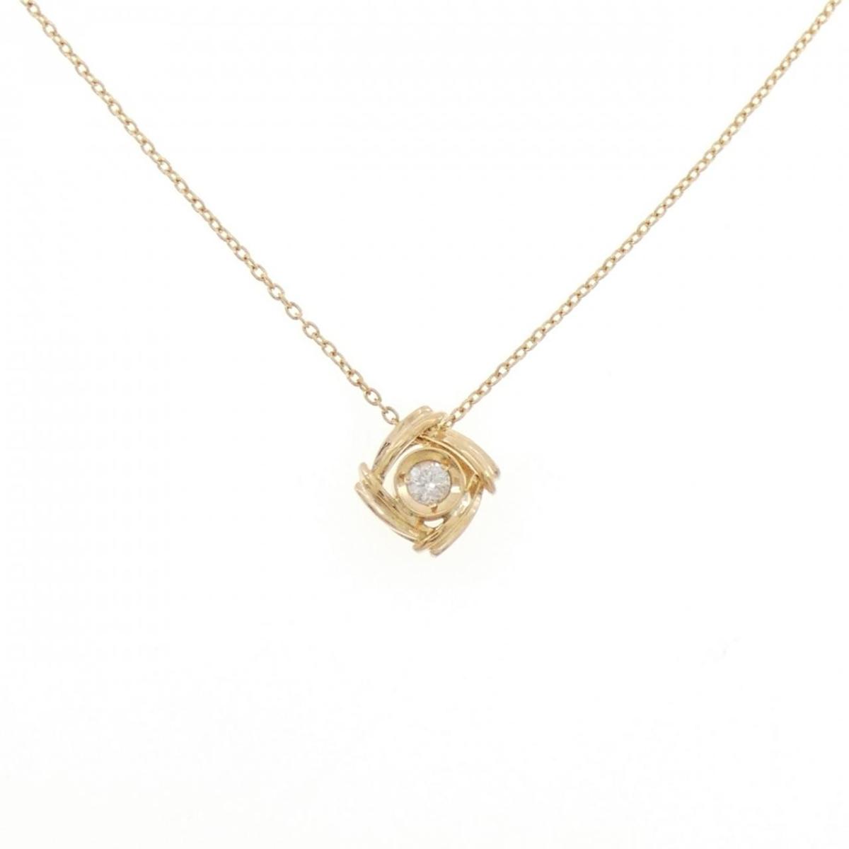 K18YG ダイヤモンド ネックレス 0.11CT【中古】