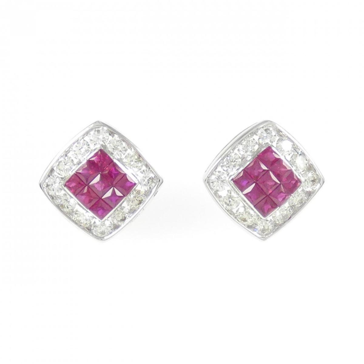 K18WG ルビー ピアス 0.56CT【中古】｜KOMEHYO ONLINESTORE 店