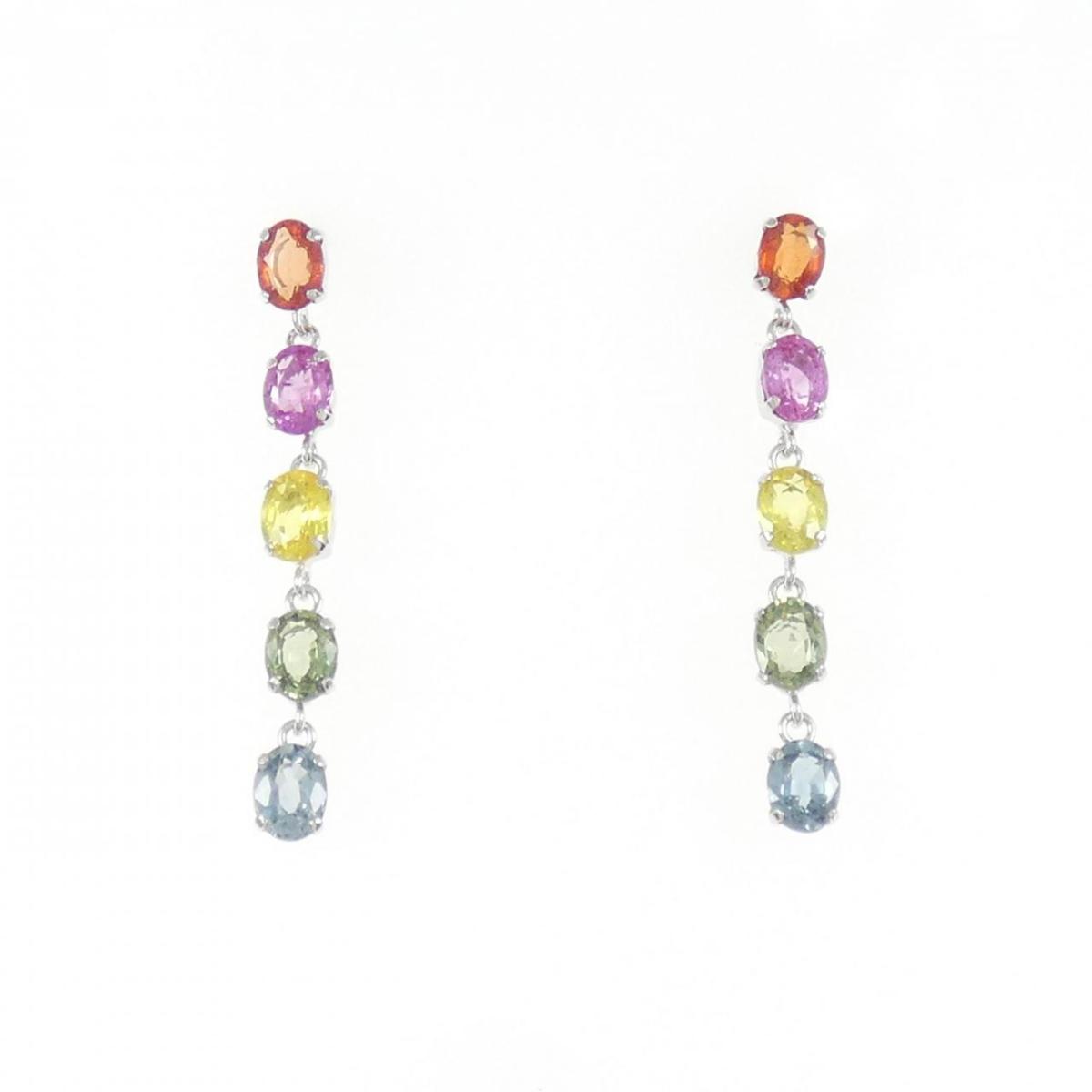 K18WG サファイヤ ピアス 2.20CT【中古】