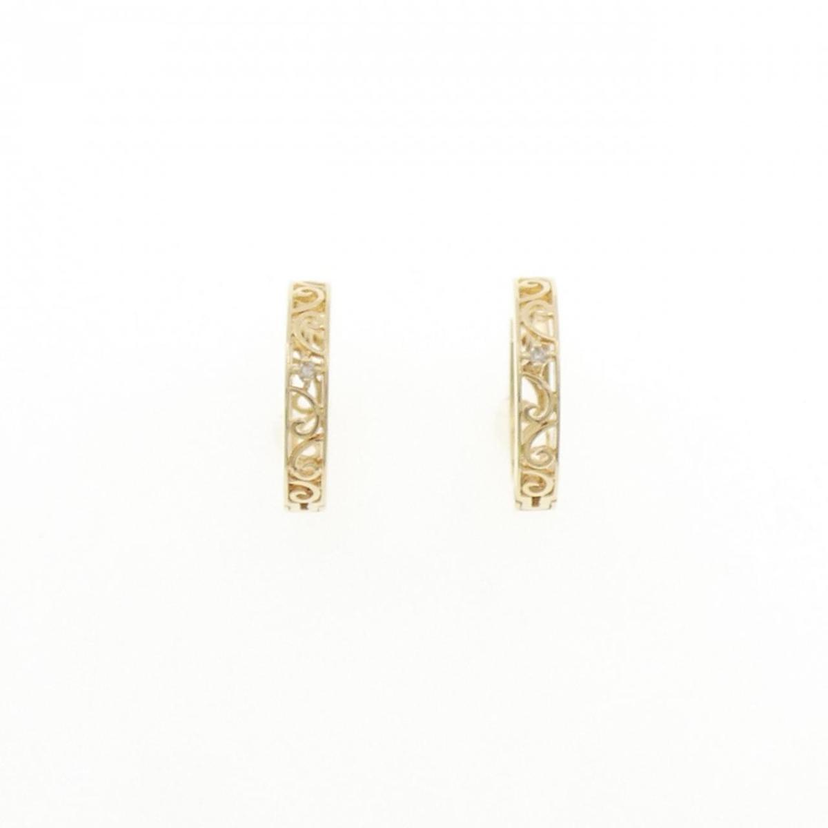 K14YG ダイヤモンド ピアス 0.02CT【中古】