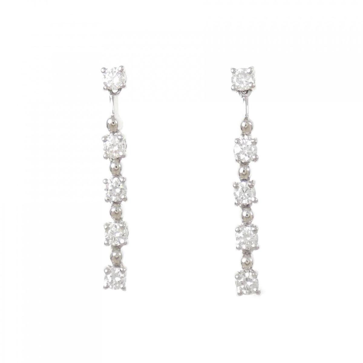 PT900 ダイヤモンド ピアス 0.50CT【中古】