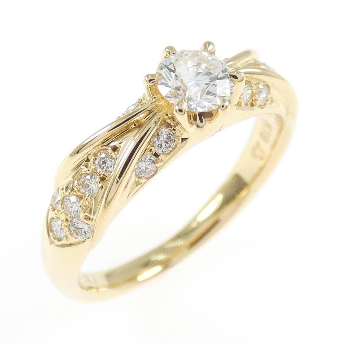 K18YG ダイヤモンド リング 0.317CT F VS2 VG【中古】