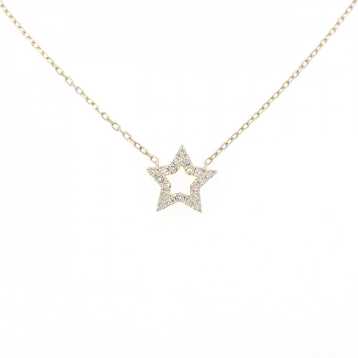 K10YG スター ダイヤモンド ネックレス 0.11CT【中古】