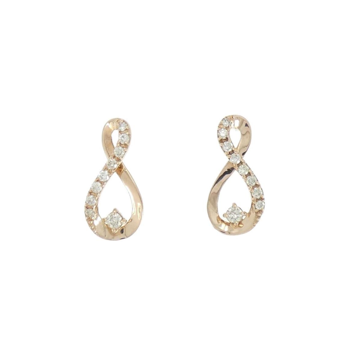 K18PG ダイヤモンド ピアス 0.20CT【中古】