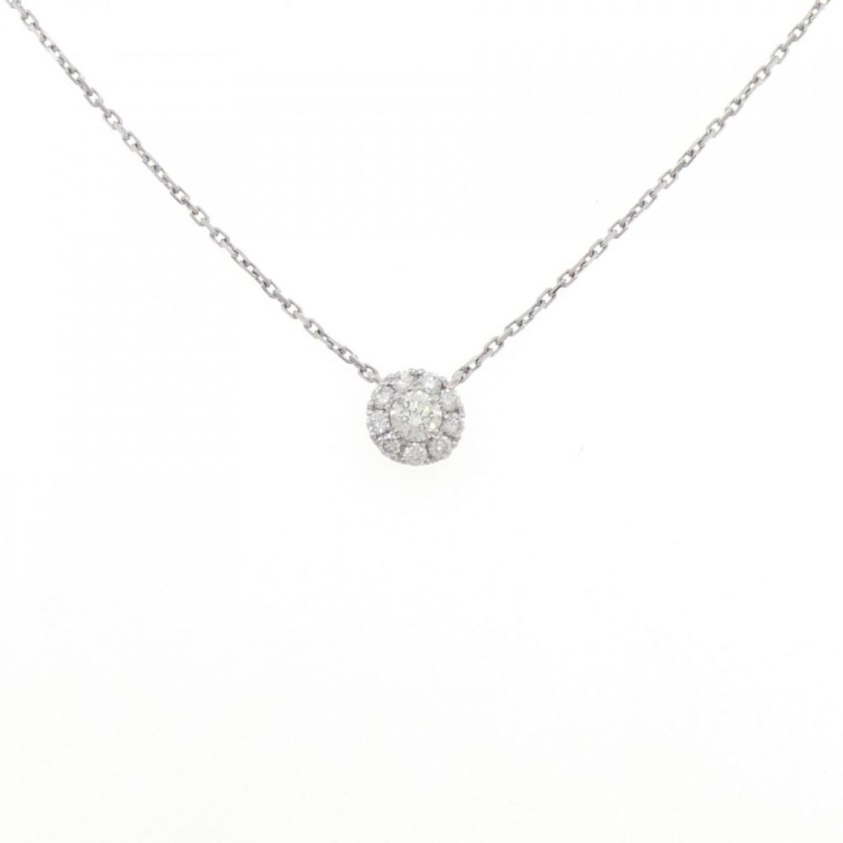 PT900/PT850 ダイヤモンド ネックレス 0.164CT【中古】