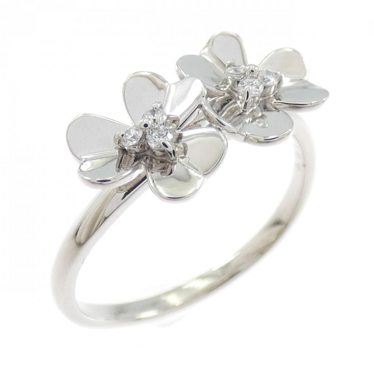 PT900 フラワー ダイヤモンド リング 0.06CT【中古】