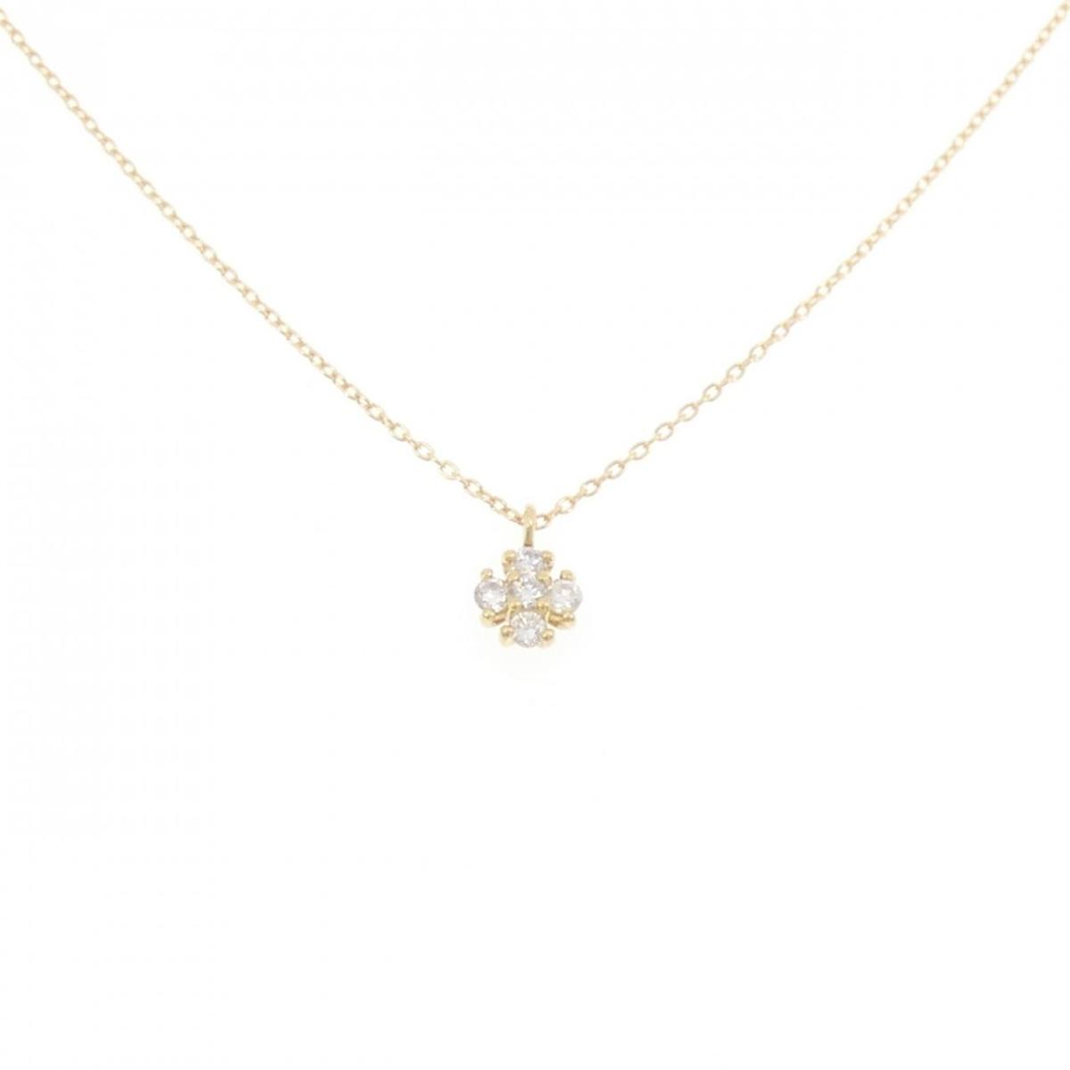 K18YG ダイヤモンド ネックレス 0.10CT【中古】