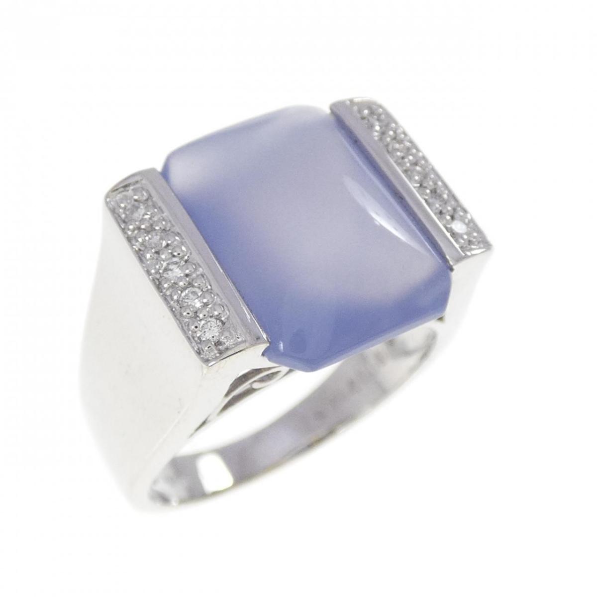 K18WG カルセドニー リング 7.04CT【中古】