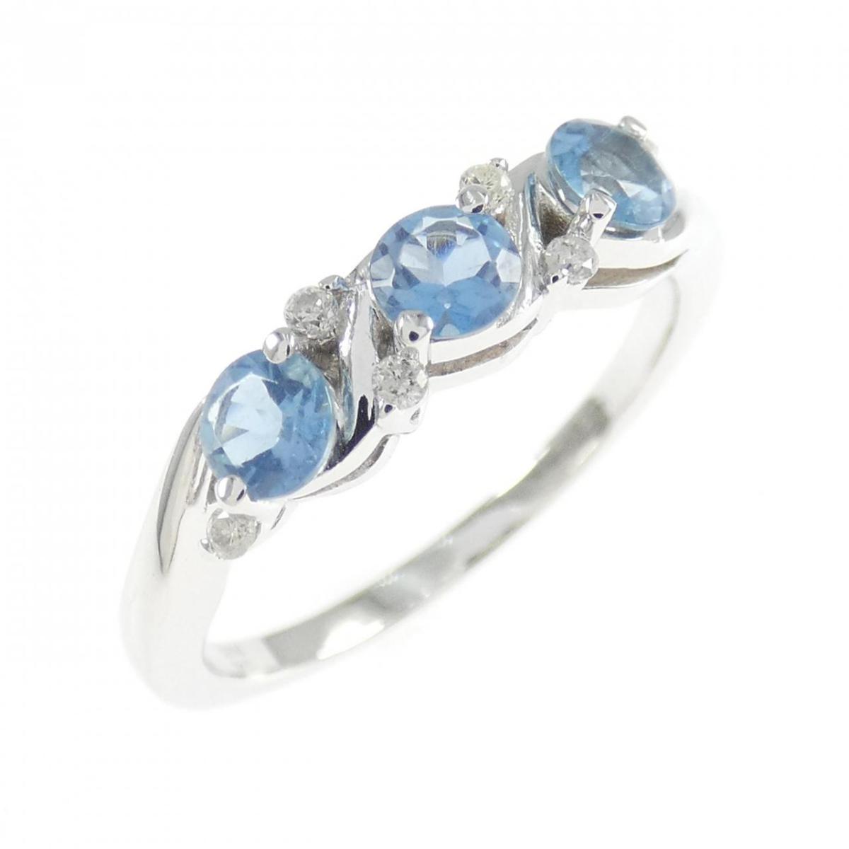 K18WG アクアマリン リング 0.46CT【中古】 71,830円