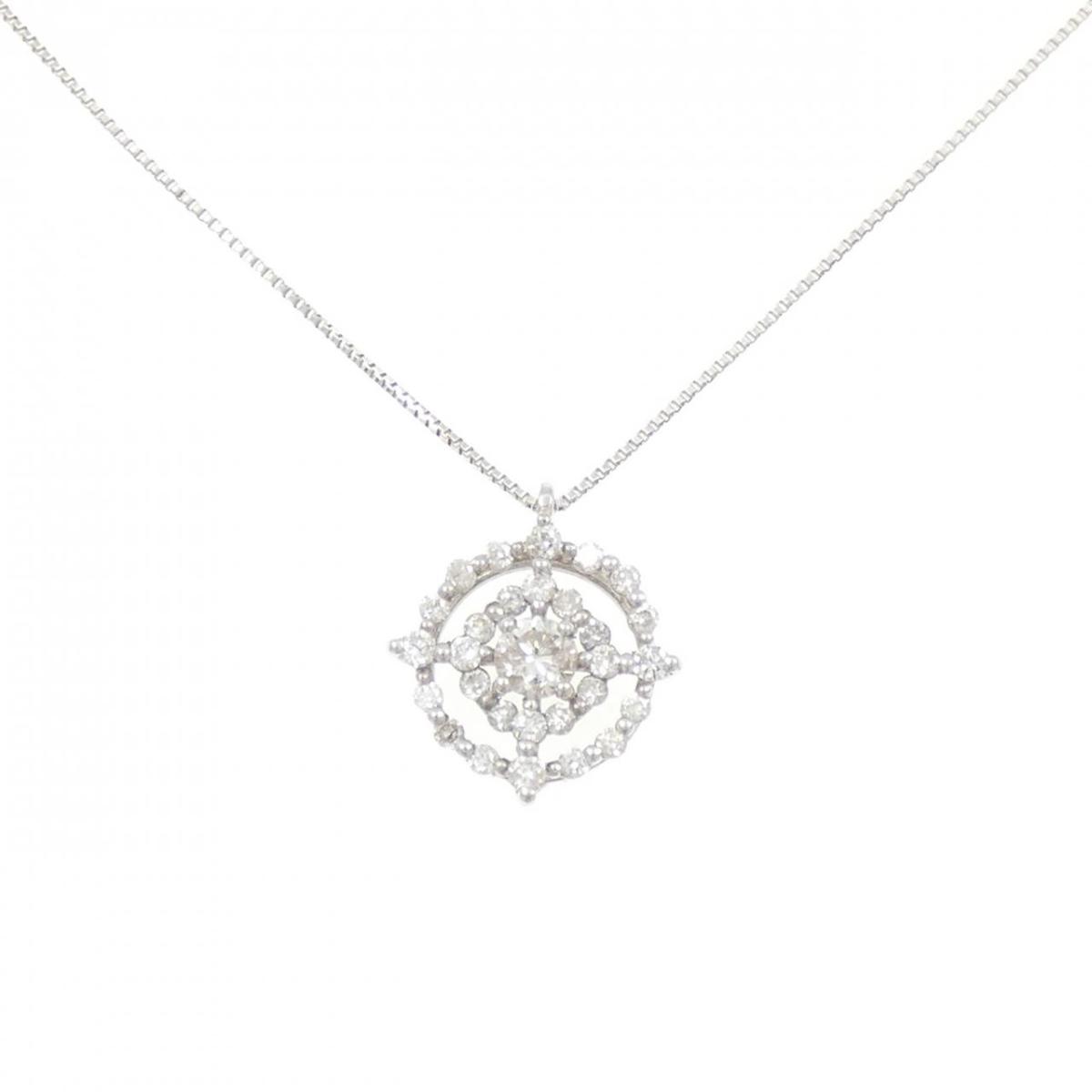 K18WG ダイヤモンド ネックレス 0.35CT【中古】
