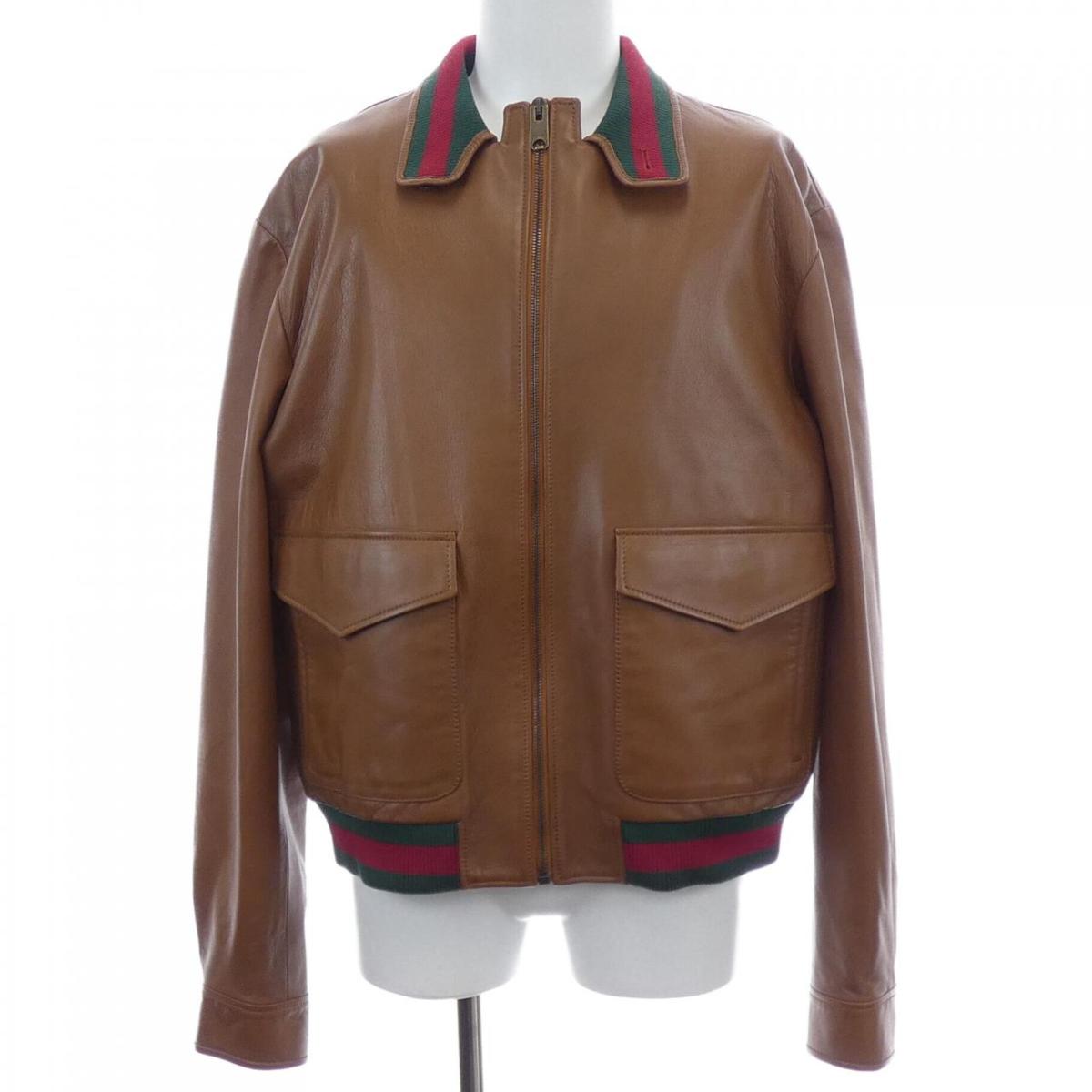 グッチ GUCCI 694614 XNAPL レザージャケット【中古】