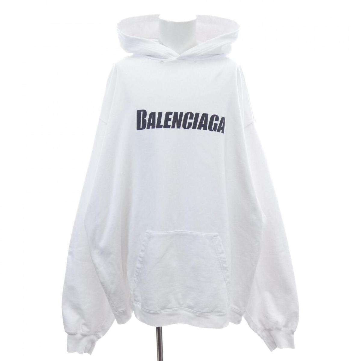バレンシアガ BALENCIAGA DESTROYED LOGO PRINT HOODIE 729361 TNVL2 UNISEX パーカー【中古】