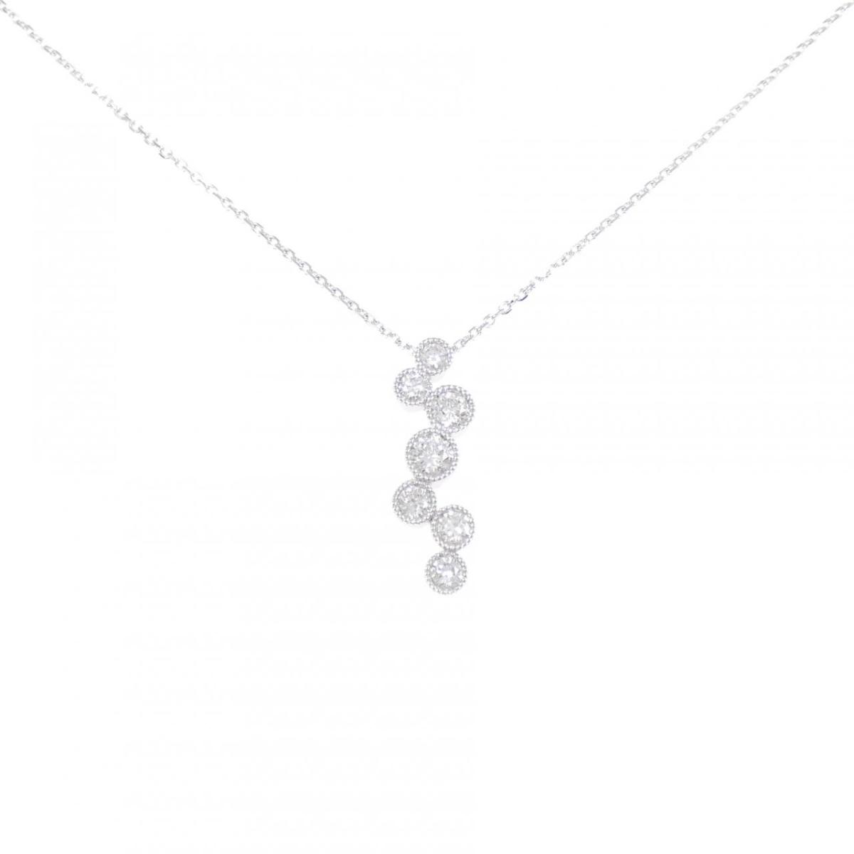 K18WG ダイヤモンド ネックレス 0.70CT【中古】