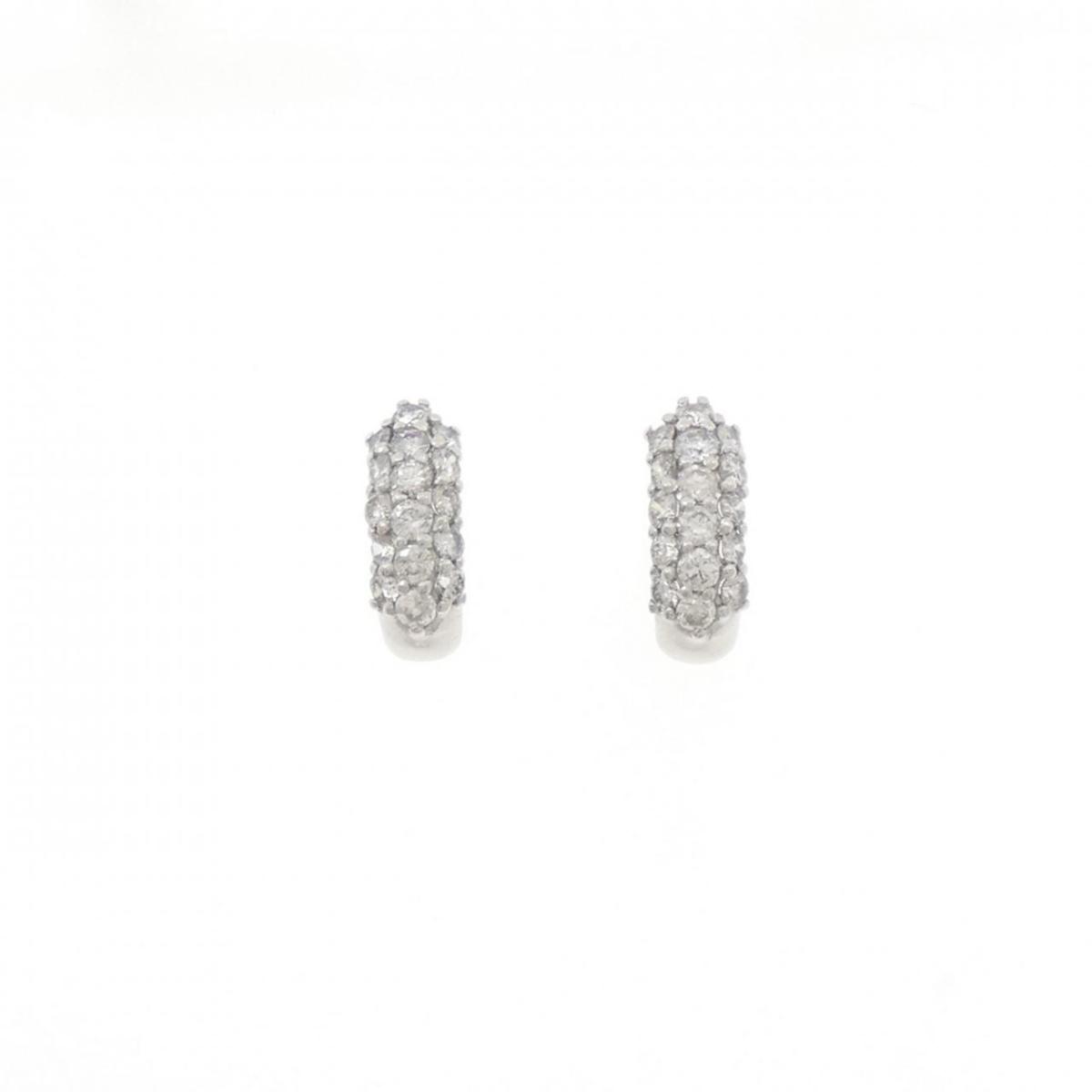 K18WG パヴェ ダイヤモンド ピアス 1.06CT【中古】|KOMEHYO ONLINESTORE 店
