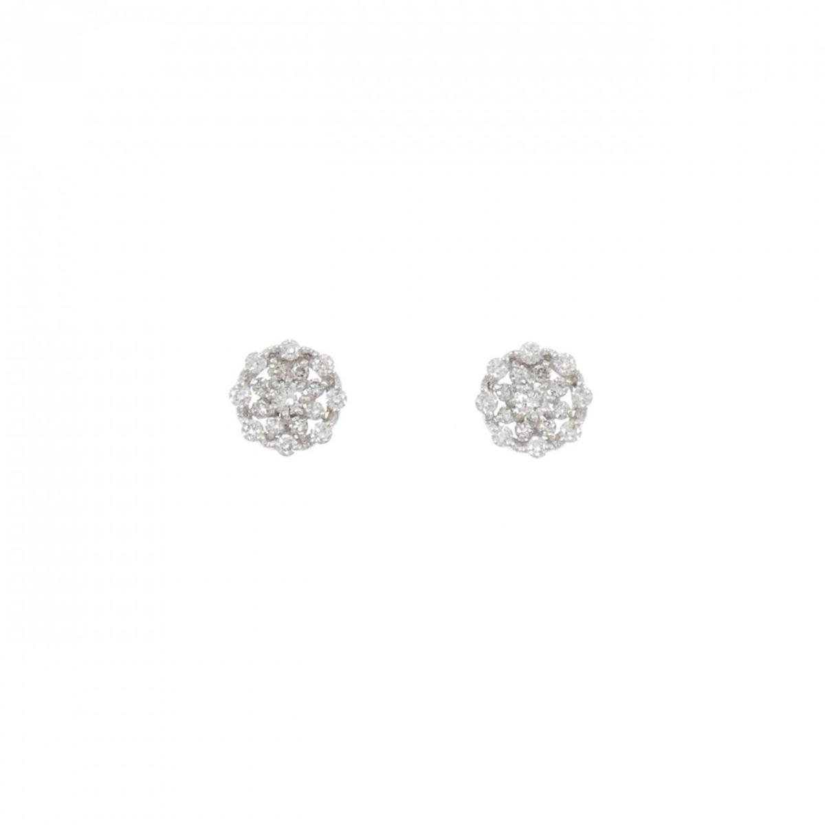 PT900 ダイヤモンド ピアス 0.34CT【中古】