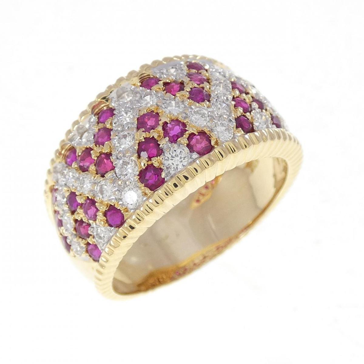 750YG/750WG ルビー リング 1.35CT【中古】