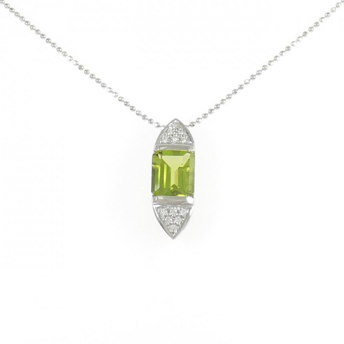 PT900/PT850 ペリドット ネックレス 2.96CT【中古】