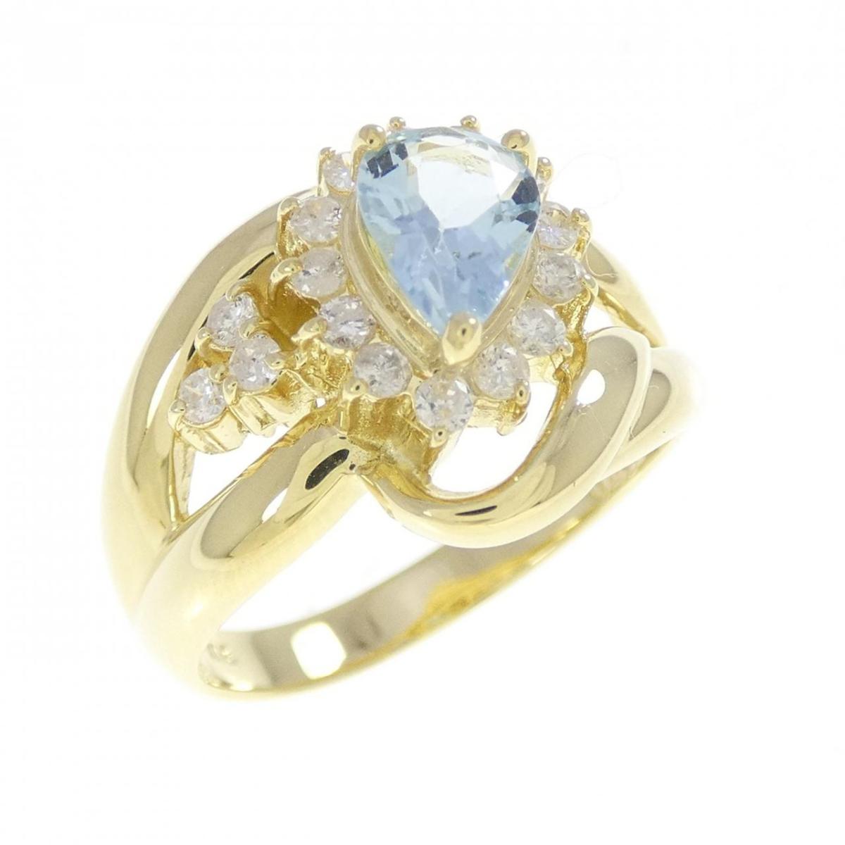 K18YG アクアマリン リング 0.48CT【中古】