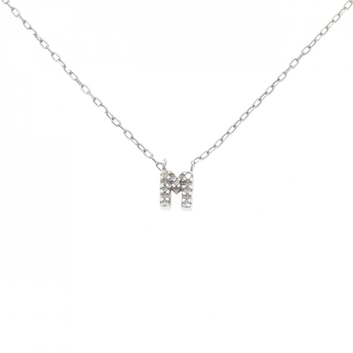 K10WG イニシャルM ダイヤモンド ネックレス 0.03CT【中古】｜KOMEHYO ONLINESTORE 店 20,020円