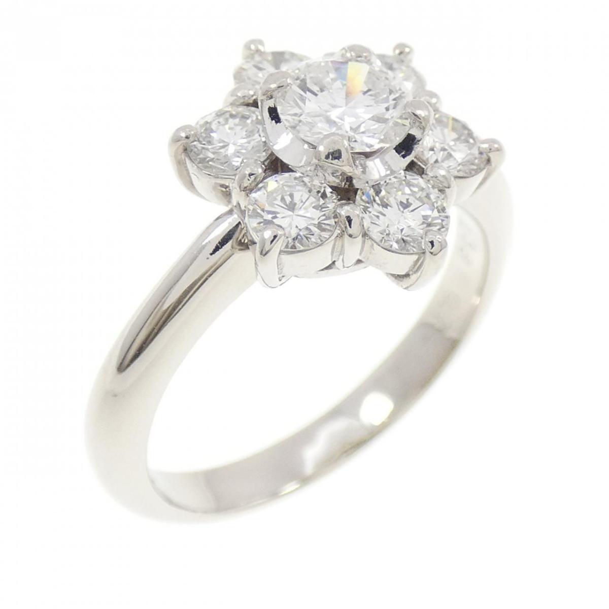 PT900 フラワー ダイヤモンド リング 0.38CT【中古】