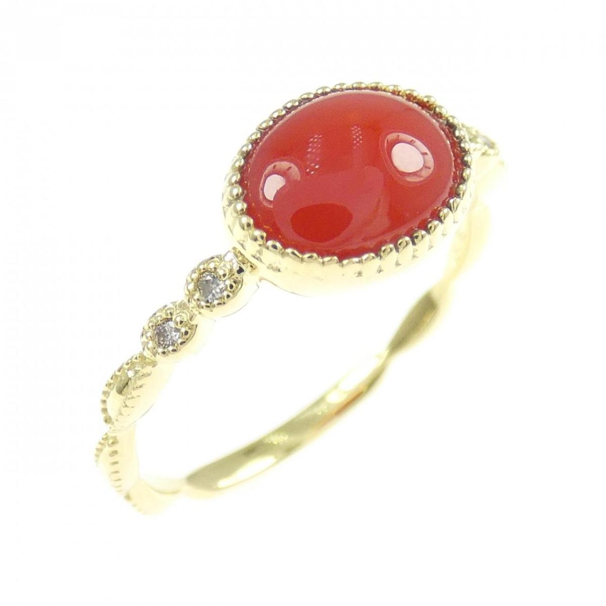 K18YG サンゴ リング 1.05CT【中古】