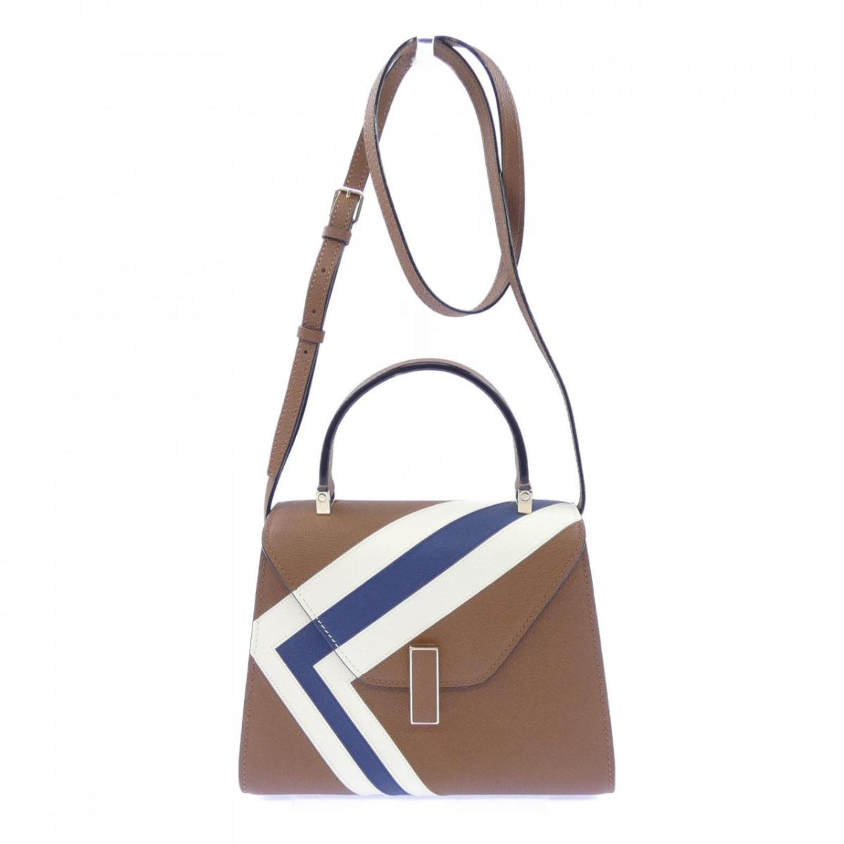 ヴァレクストラ VALEXTRA イジィデ ISIDE INTARSIA V-STRIPES WBES0036304IOC99 BAG【中古】