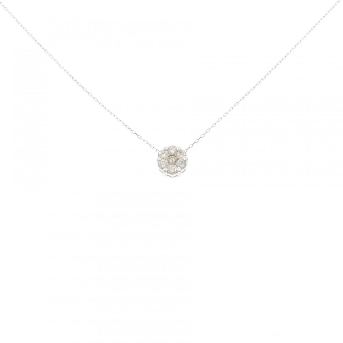 K18WG ダイヤモンド ネックレス 0.20CT【中古】