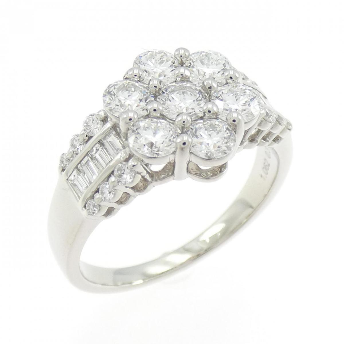 PT900 フラワー ダイヤモンド リング 1.062CT【中古】
