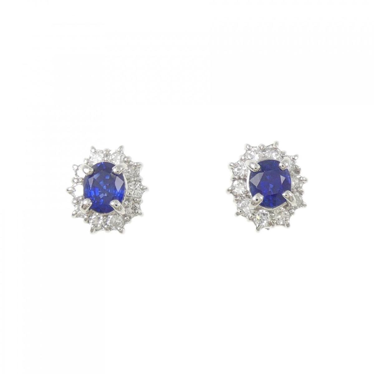 PT900 サファイヤ ピアス 0.74CT【中古】