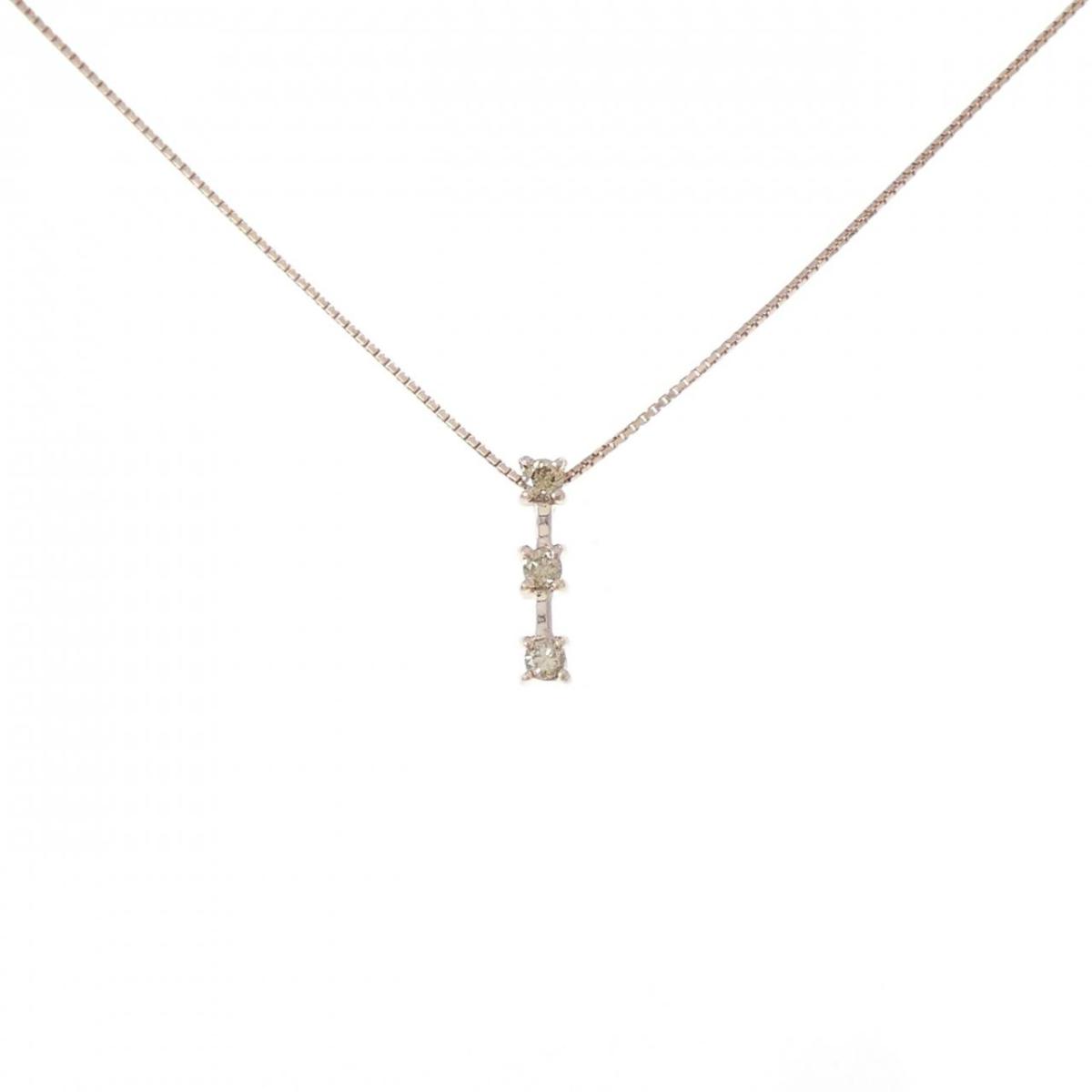 K10PG ダイヤモンド ネックレス 0.10CT【中古】