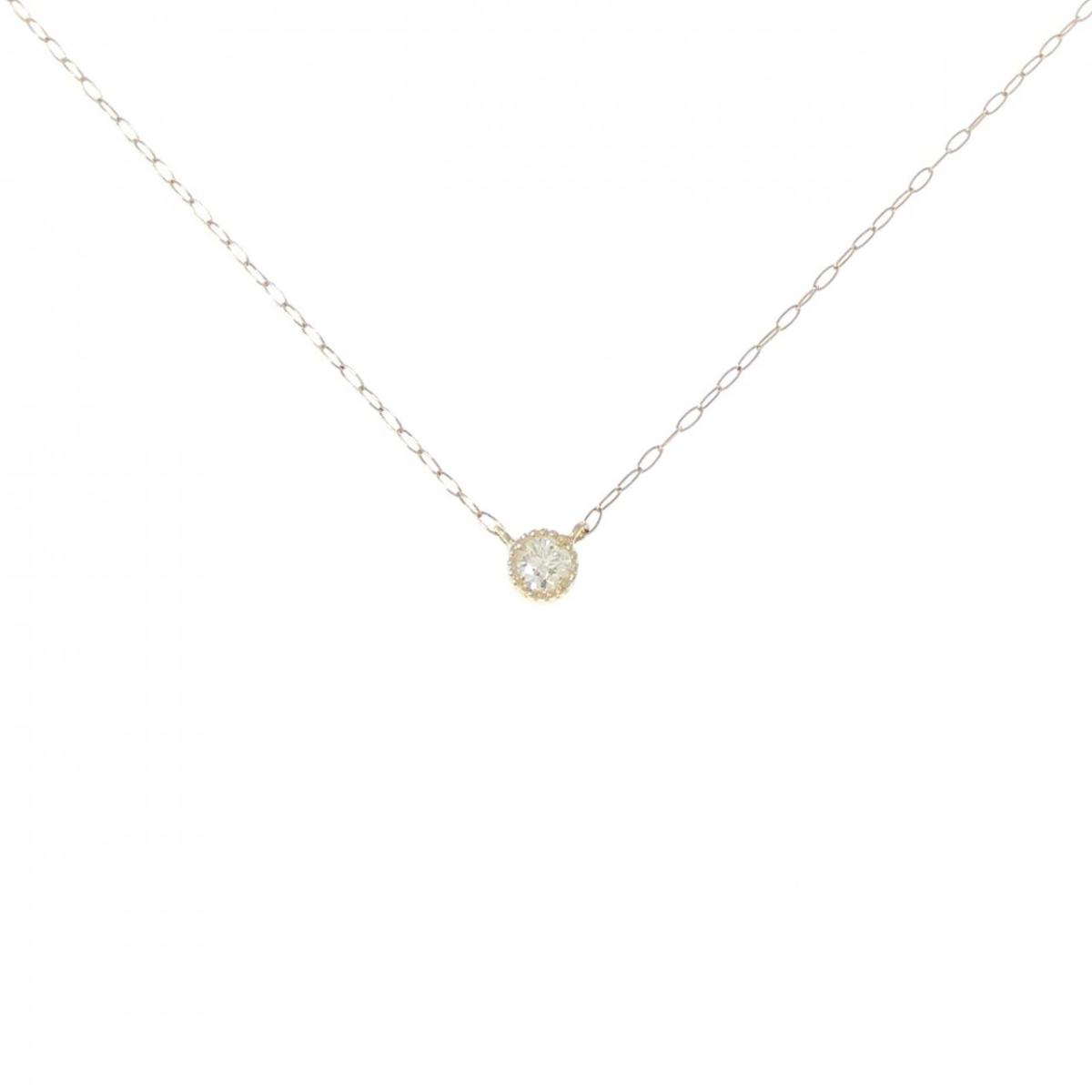 K18YG ソリティア ダイヤモンド ネックレス 0.07CT【中古】