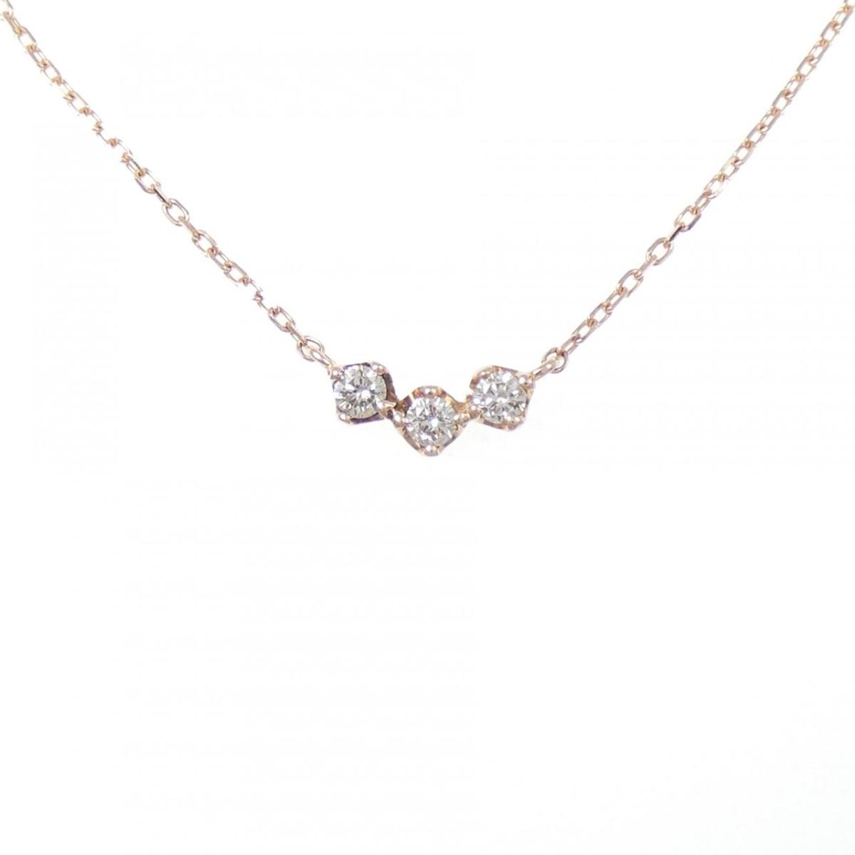 K10PG ダイヤモンド ネックレス 0.10CT【中古】