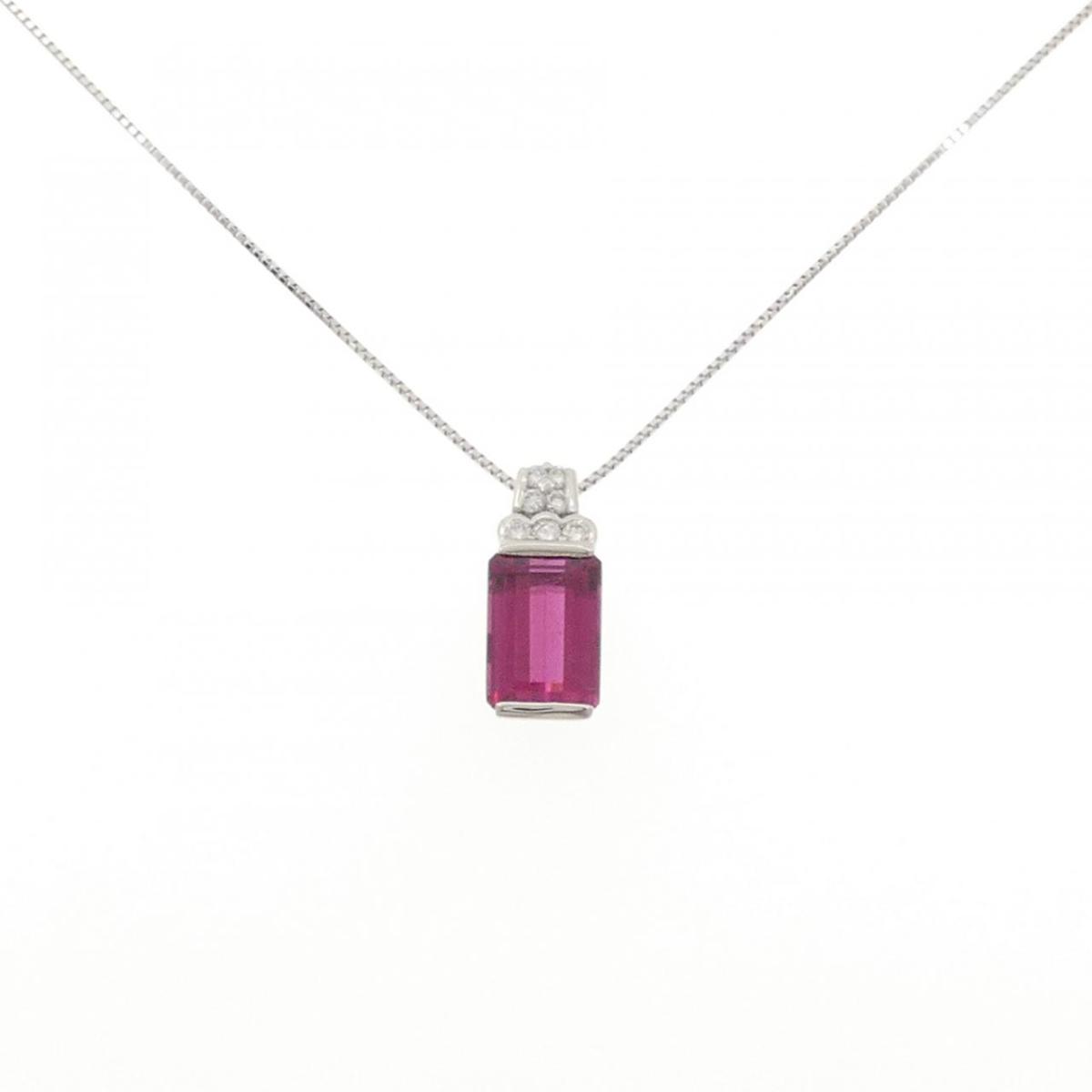 PT900/PT850 ルベライトトルマリン ネックレス 2.78CT【中古】