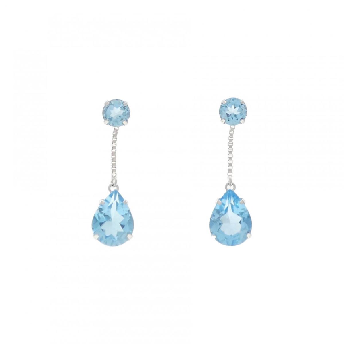 K18WG ブルートパーズ ピアス 3.00CT【中古】 23,520円