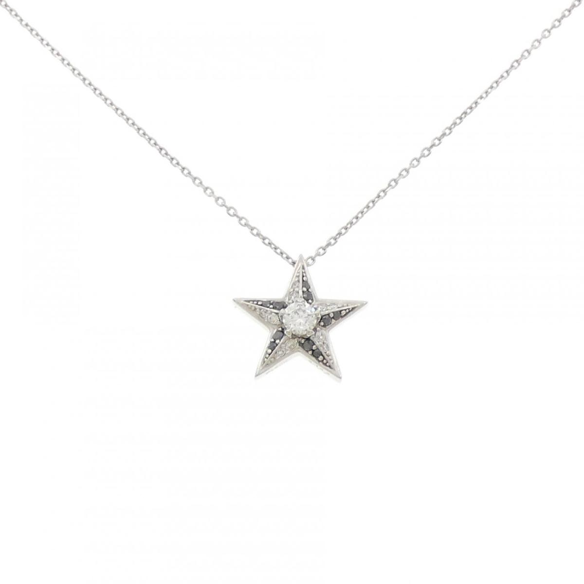 PT900/PT850 スター ダイヤモンド ネックレス 0.140CT【中古】