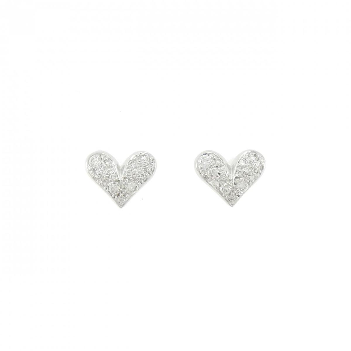 K18WG ハート ダイヤモンド ピアス 0.24CT【中古】|KOMEHYO ONLINESTORE 店