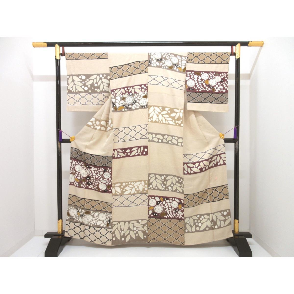 訪問着　大喜百花【青柳】【中古】