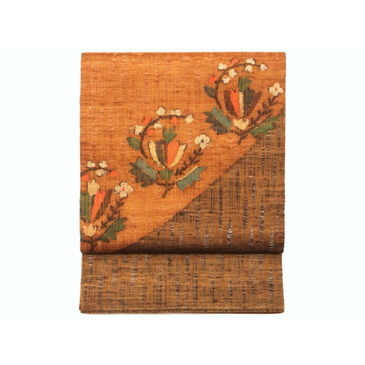 袋帯　紬透かしすくい織【中古】