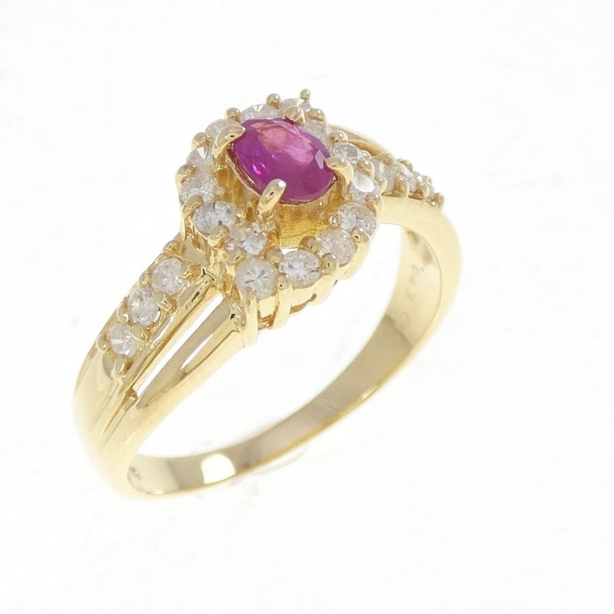 K18YG ルビー リング 0.43CT【中古】