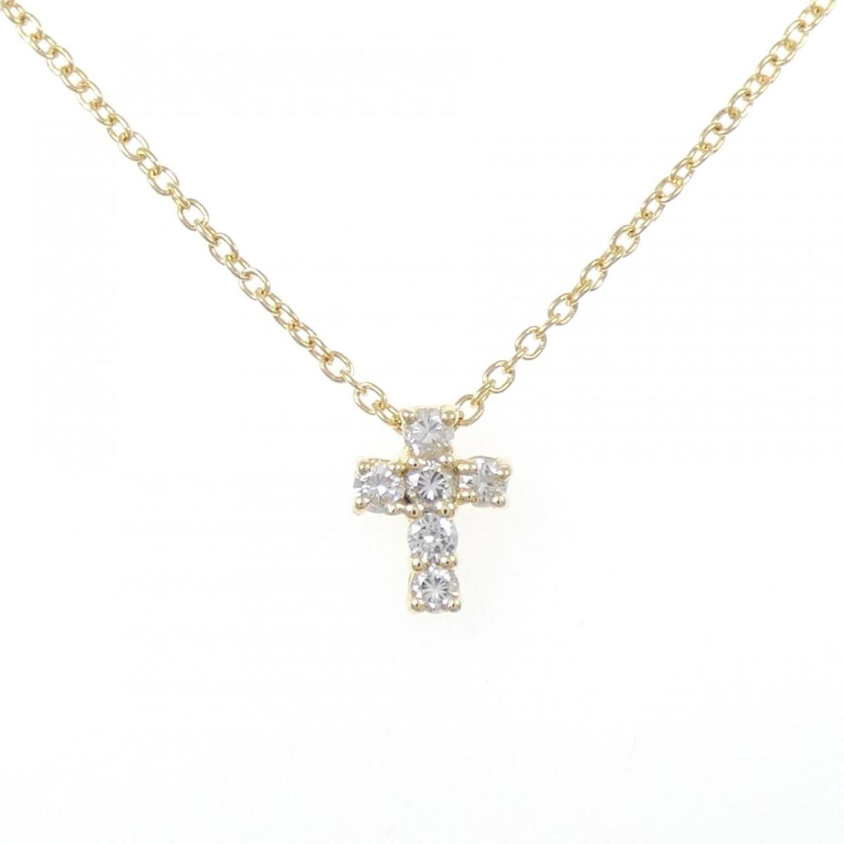 K18YG クロス ダイヤモンド ネックレス 0.22CT【中古】｜KOMEHYO ONLINESTORE 店