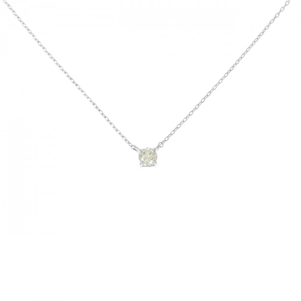 K10WG ダイヤモンド ネックレス 0.10CT【中古】